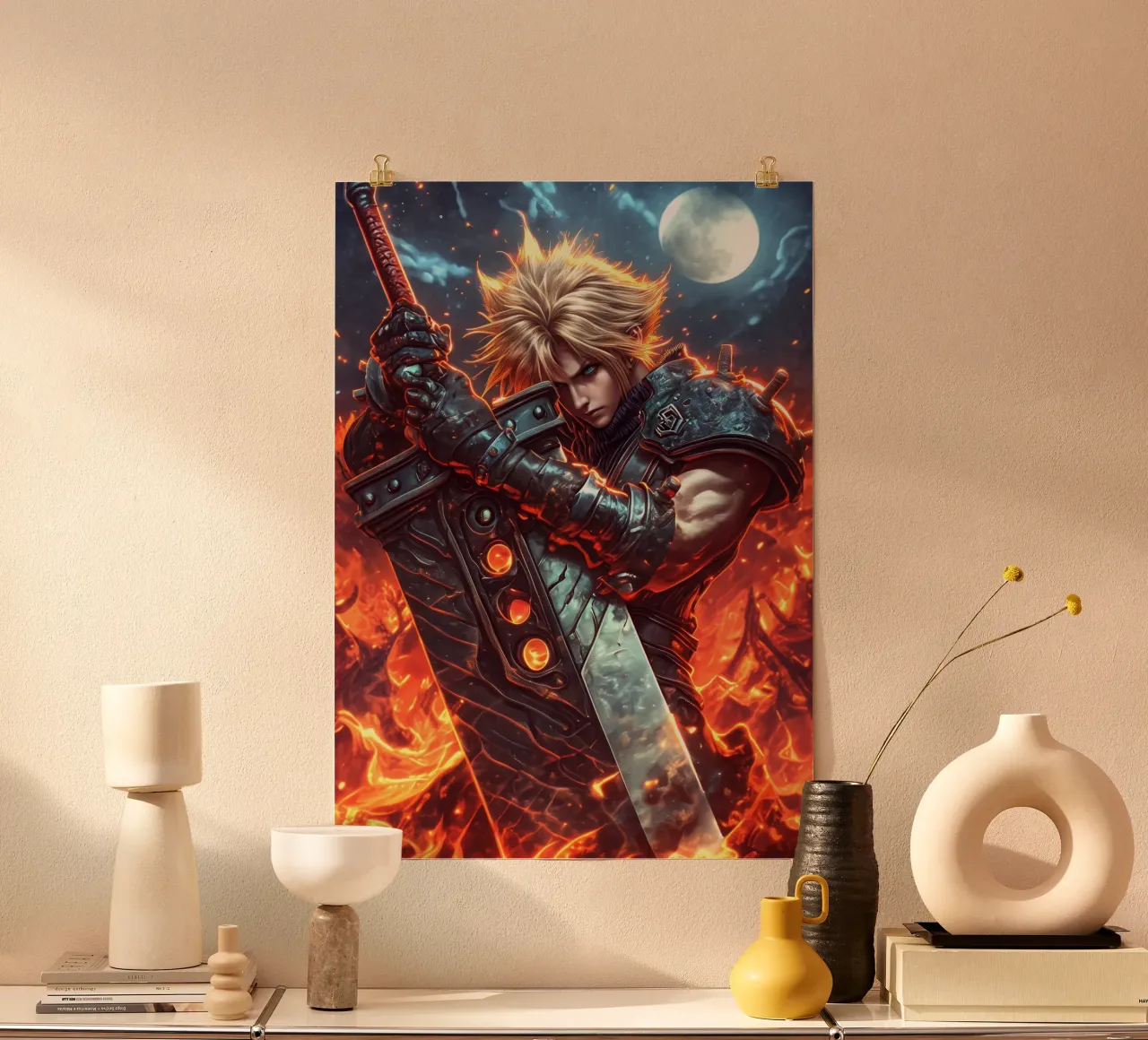 Cloud Strife Final Fantasy FFVII poster de Fleur de Lys