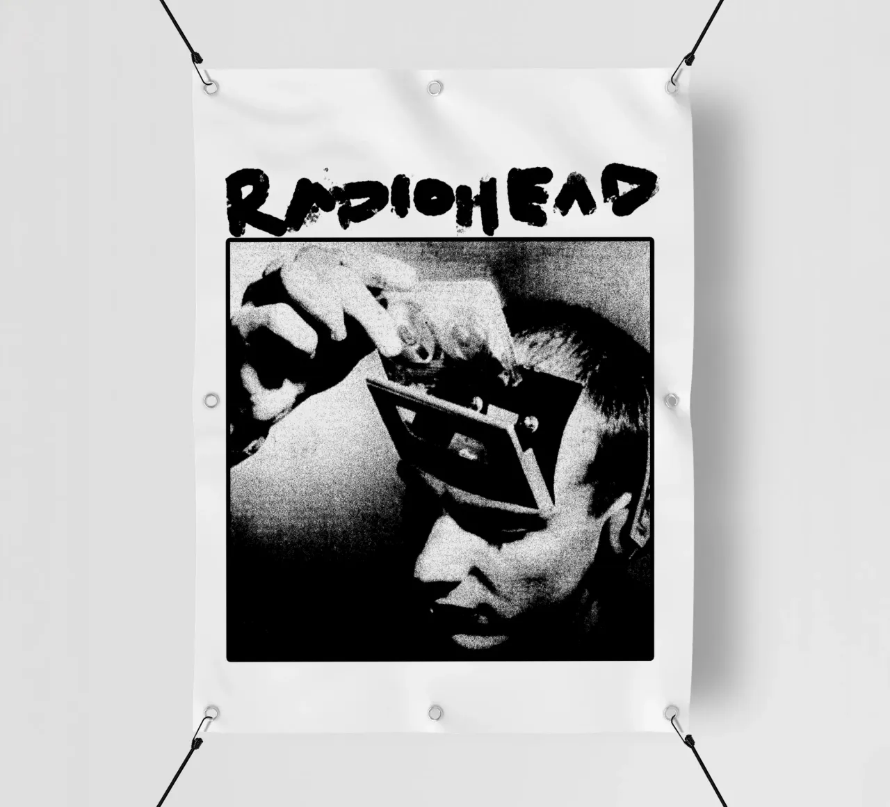 Head Is Memory - Groupe Radiohead bâche pvc de https://www.juniqe.com/uk/shop/Henndraws