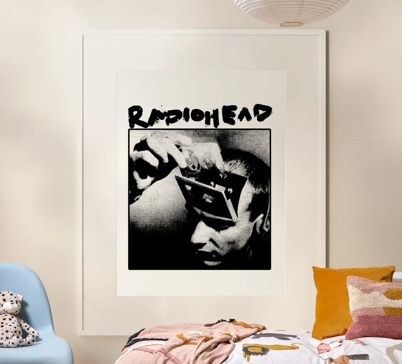Head Is Memory - Banda Radiohead poster con marco de madera de https://www.juniqe.com/uk/shop/Henndraws