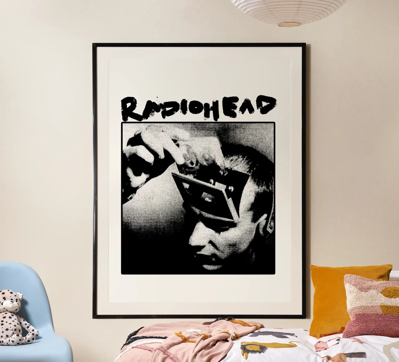 Head Is Memory - Banda Radiohead poster con marco de madera de https://www.juniqe.com/uk/shop/Henndraws
