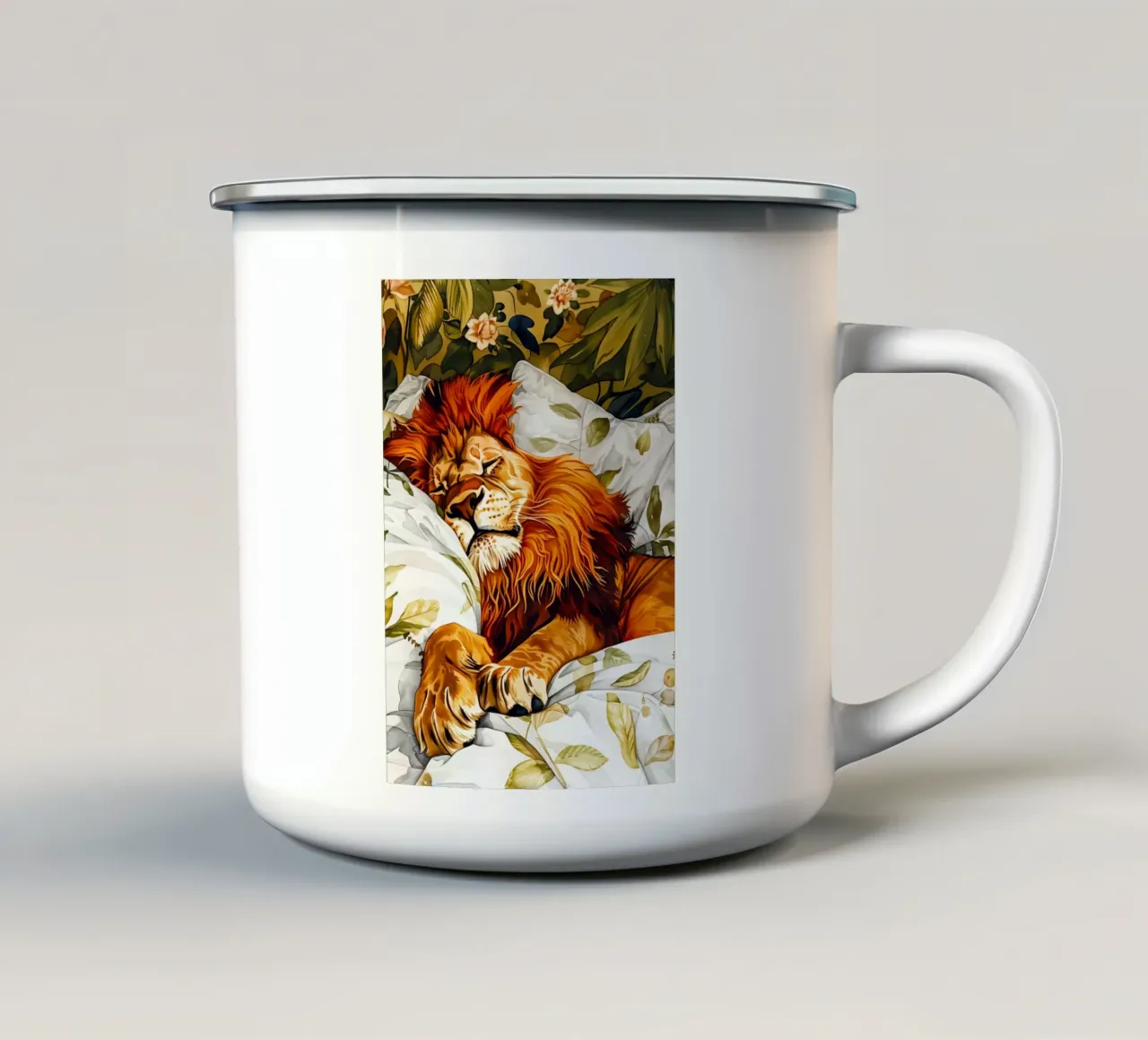 Il leone addormentato tazza in smalto da Justyna Jaszke JBJart