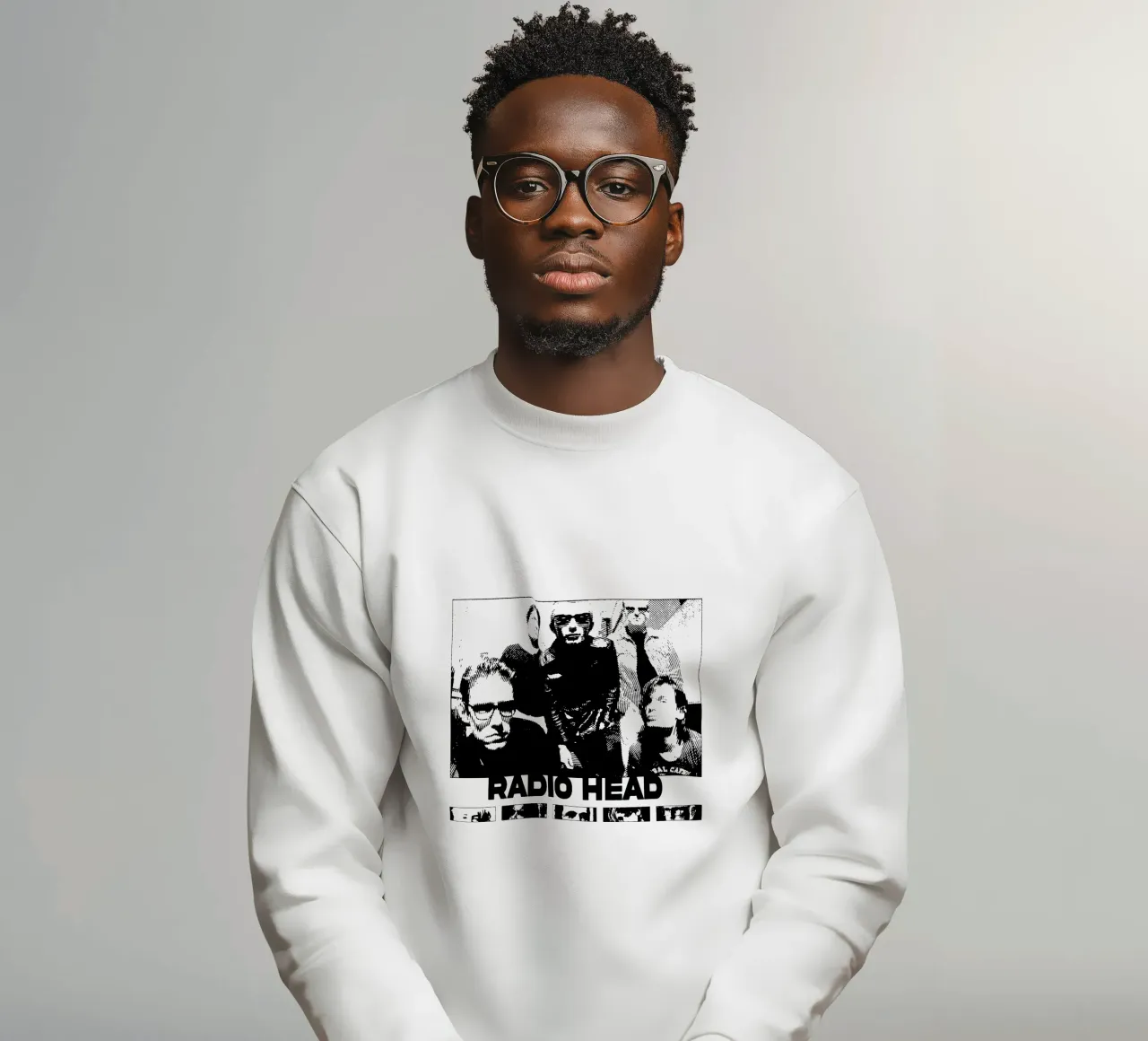 Band in stile retrò Radiohead felpa da https://www.juniqe.com/uk/shop/Henndraws