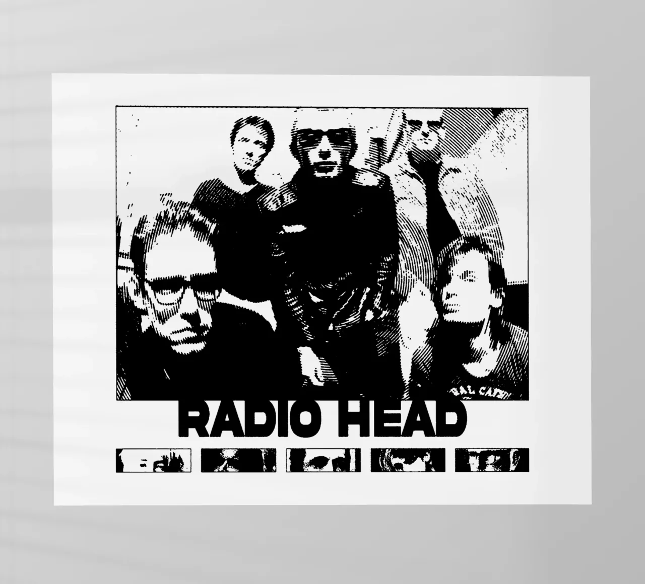 Band in stile retrò Radiohead pellicola backlit da https://www.juniqe.com/uk/shop/Henndraws