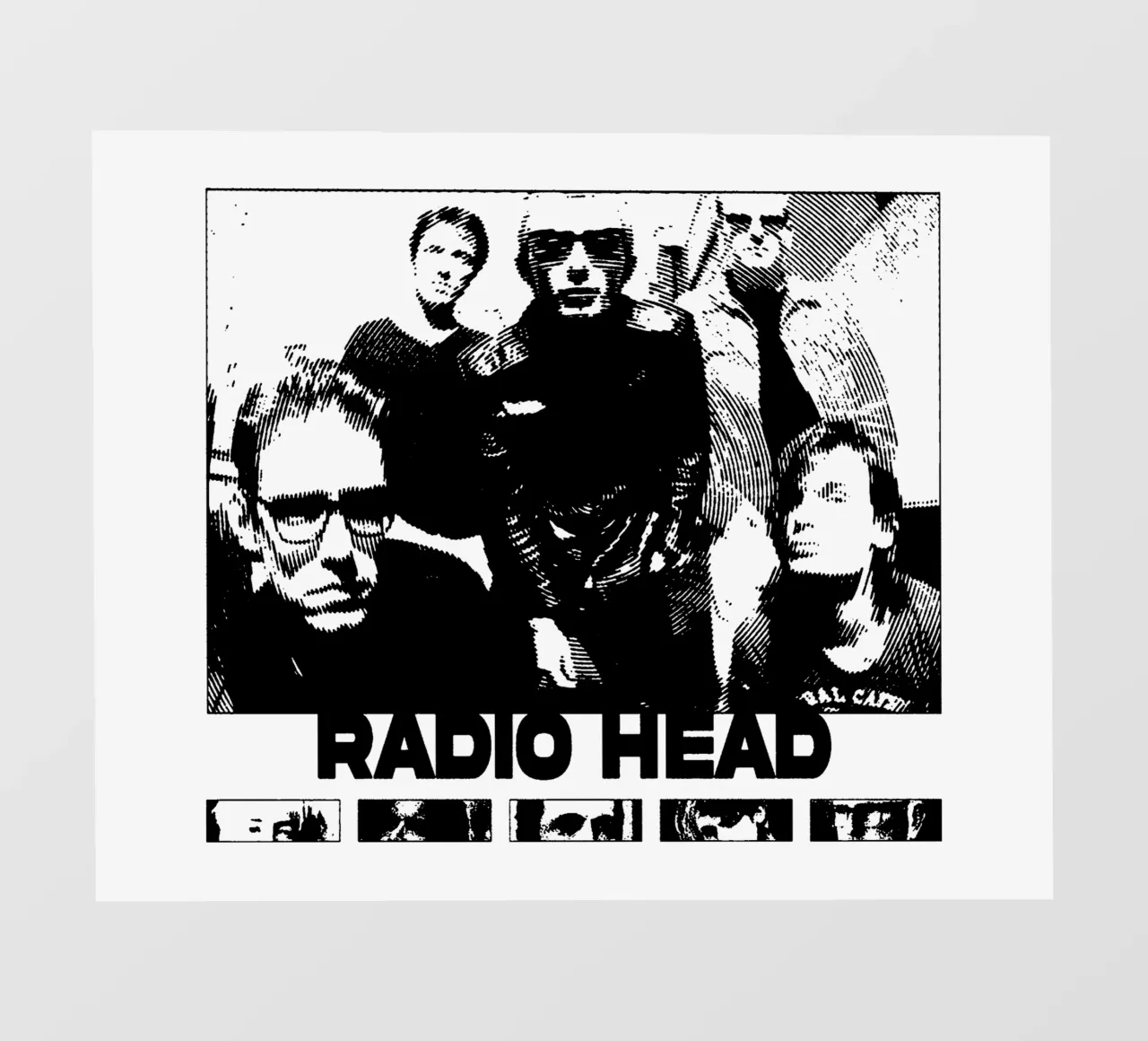 Band in stile retrò Radiohead pellicola backlit da https://www.juniqe.com/uk/shop/Henndraws