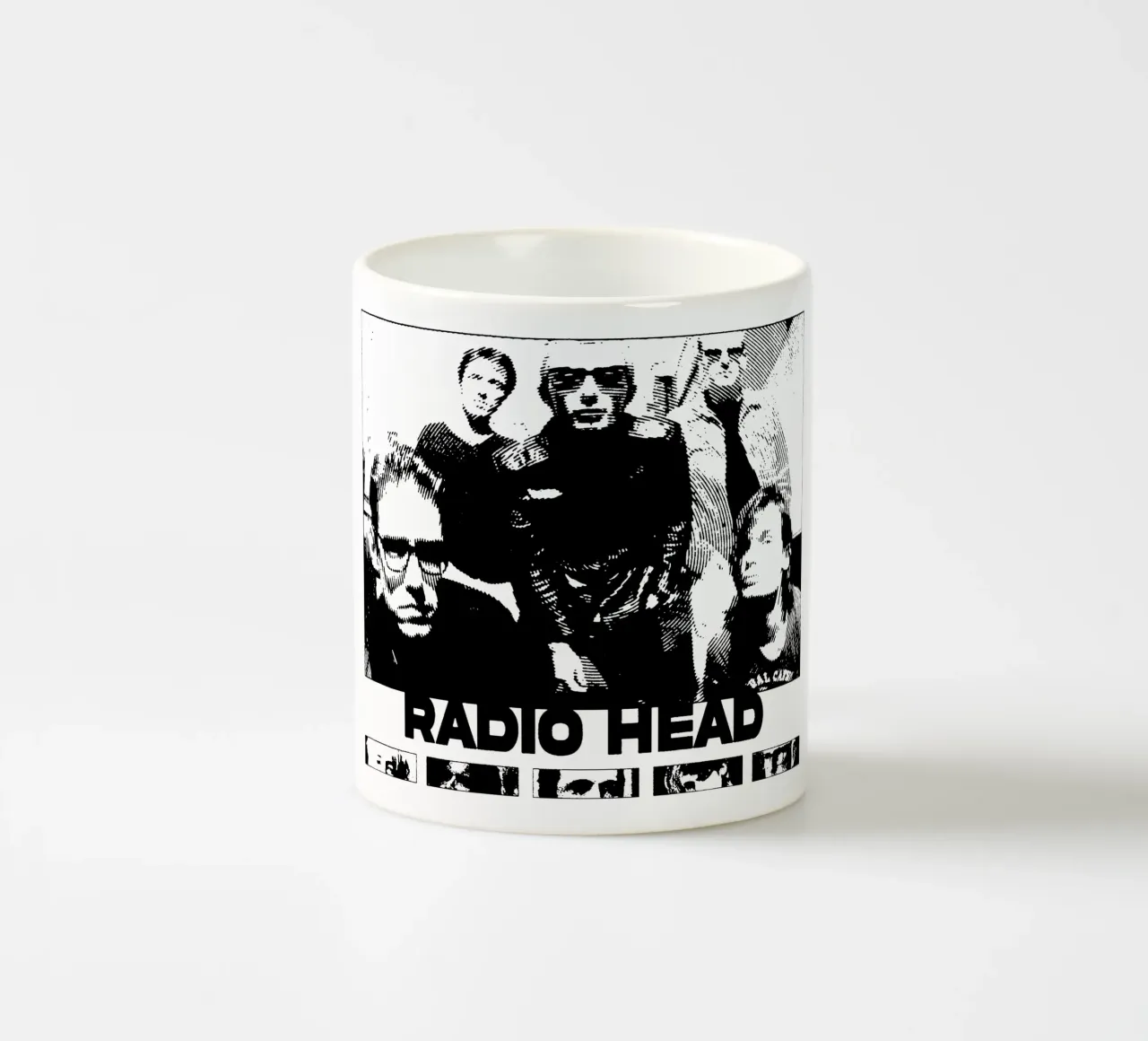 Band in stile retrò Radiohead tazza in ceramica da https://www.juniqe.com/uk/shop/Henndraws