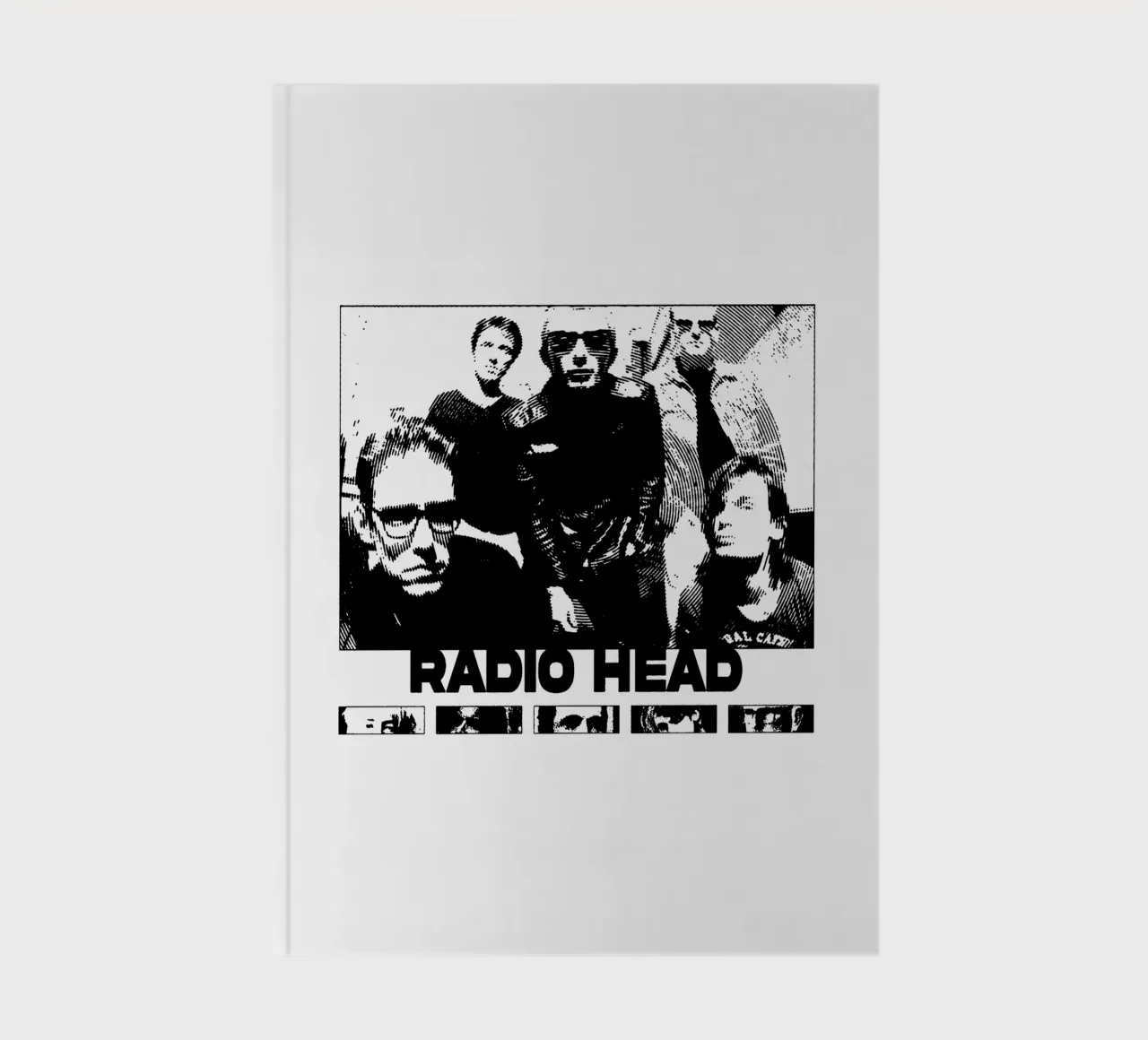 Groupe rétro Radiohead carnet de notes de https://www.juniqe.com/uk/shop/Henndraws