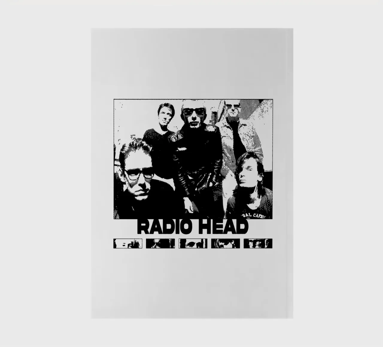 Groupe rétro Radiohead carnet de notes de https://www.juniqe.com/uk/shop/Henndraws