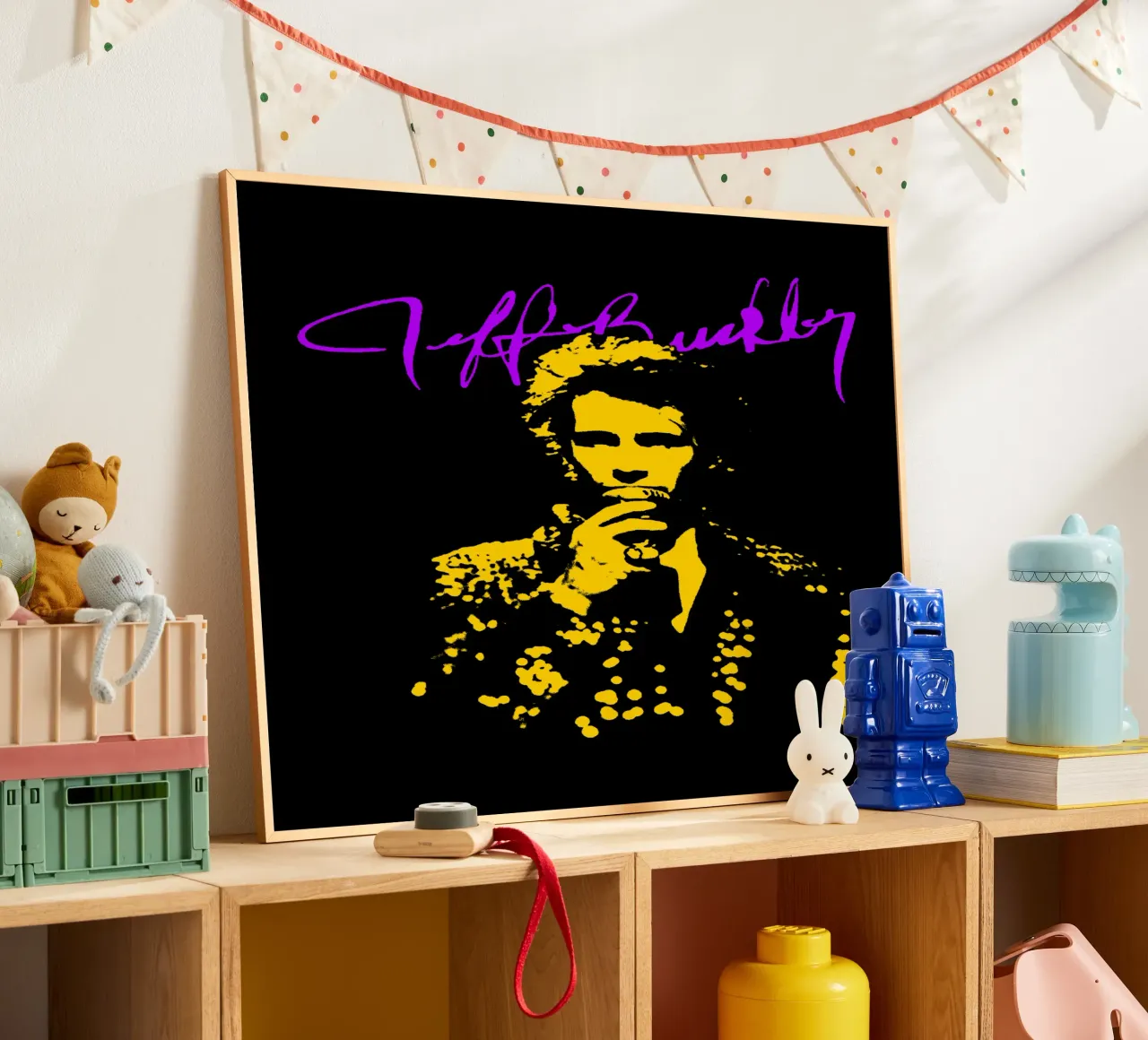 Sagoma d'epoca Jeff Buckley poster da https://www.juniqe.com/uk/shop/Henndraws