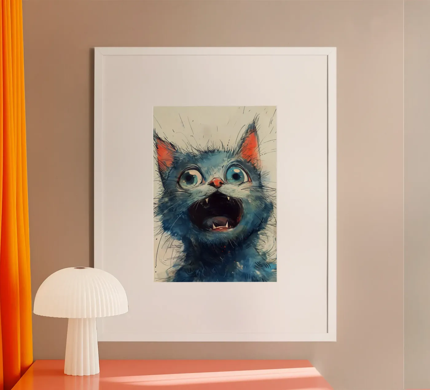 Chaton bleu poster de Justyna Jaszke JBJart