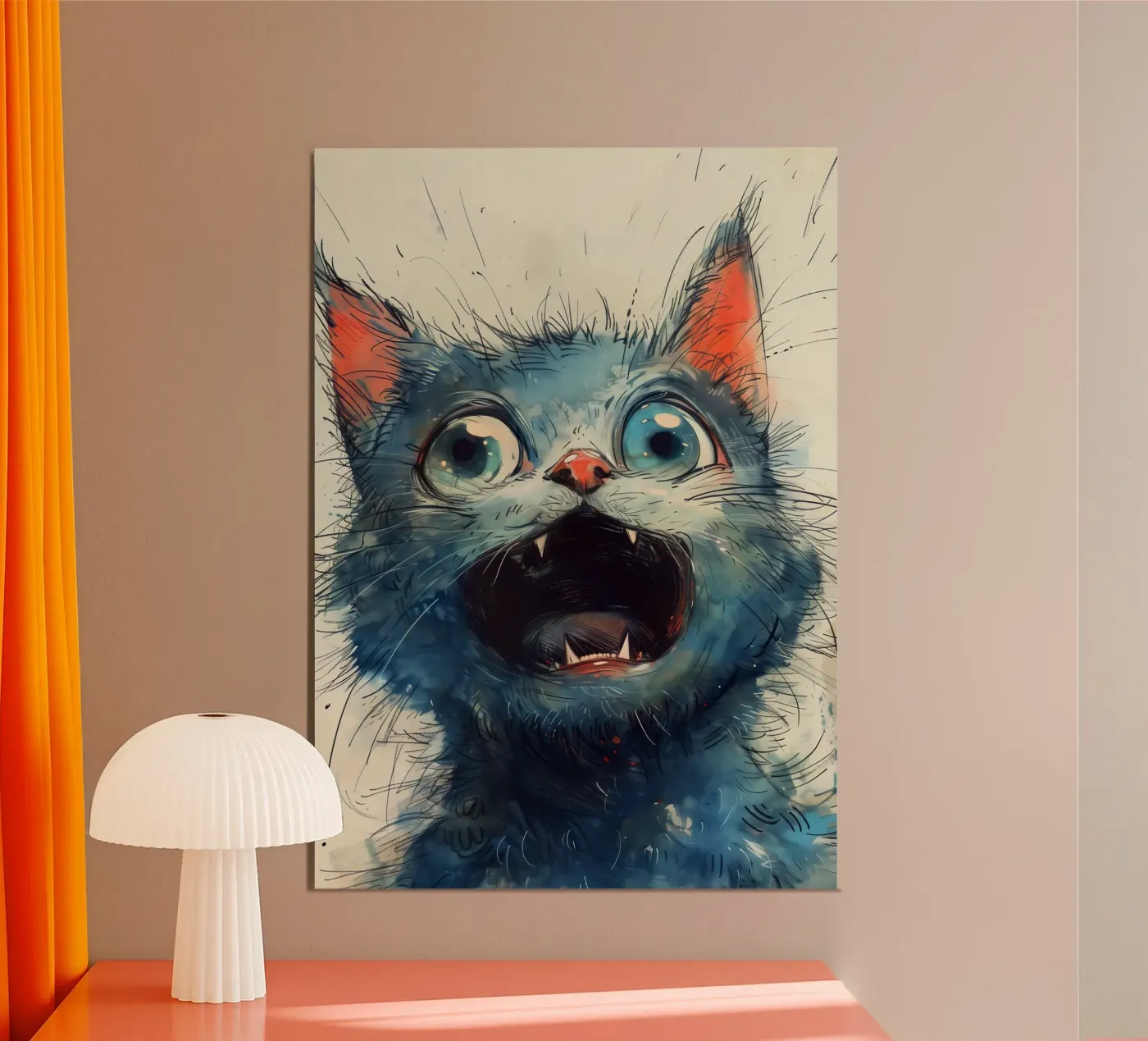 Chaton bleu poster de Justyna Jaszke JBJart