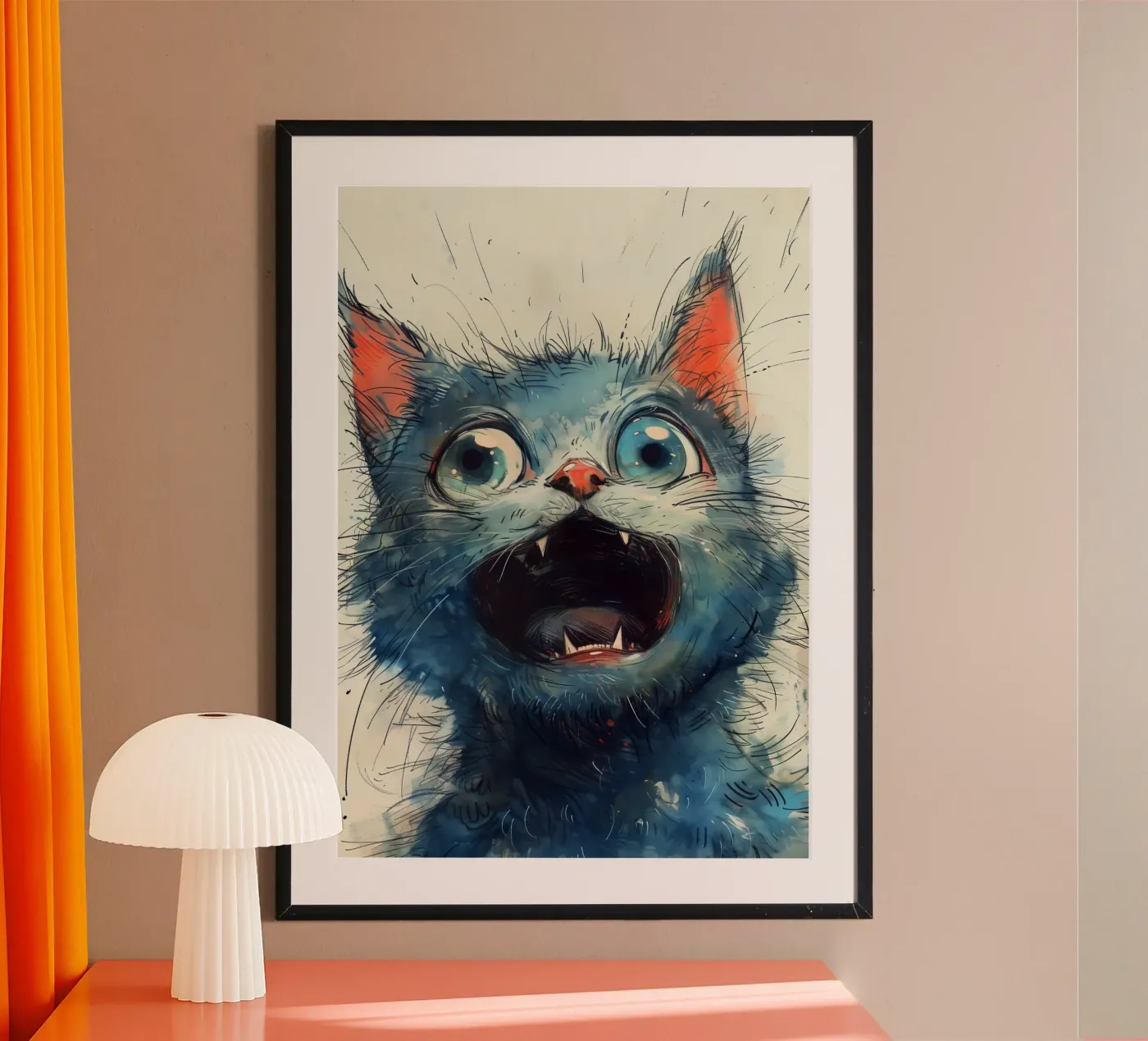 Chaton bleu poster de Justyna Jaszke JBJart