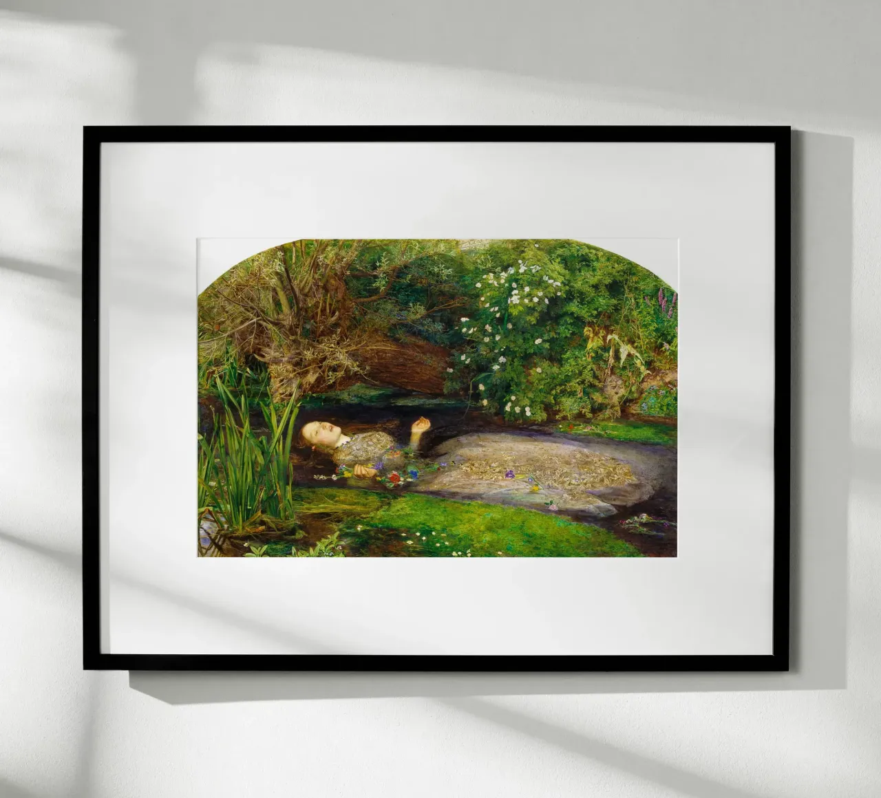 Ofelia (1851-1852) di John Everett Millais poster con telaio in plastica da Art History