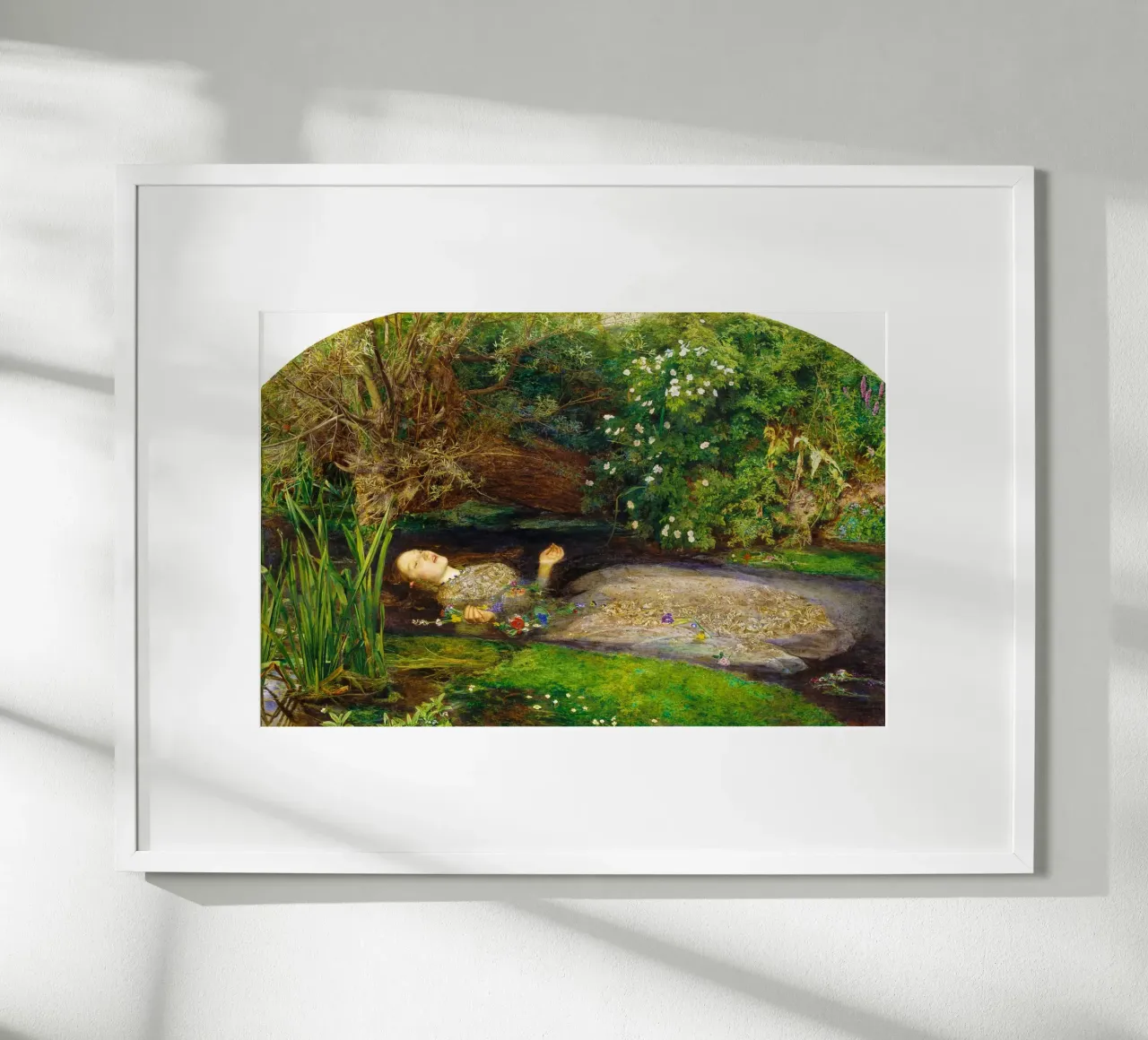 Ofelia (1851-1852) di John Everett Millais poster con telaio in plastica da Art History