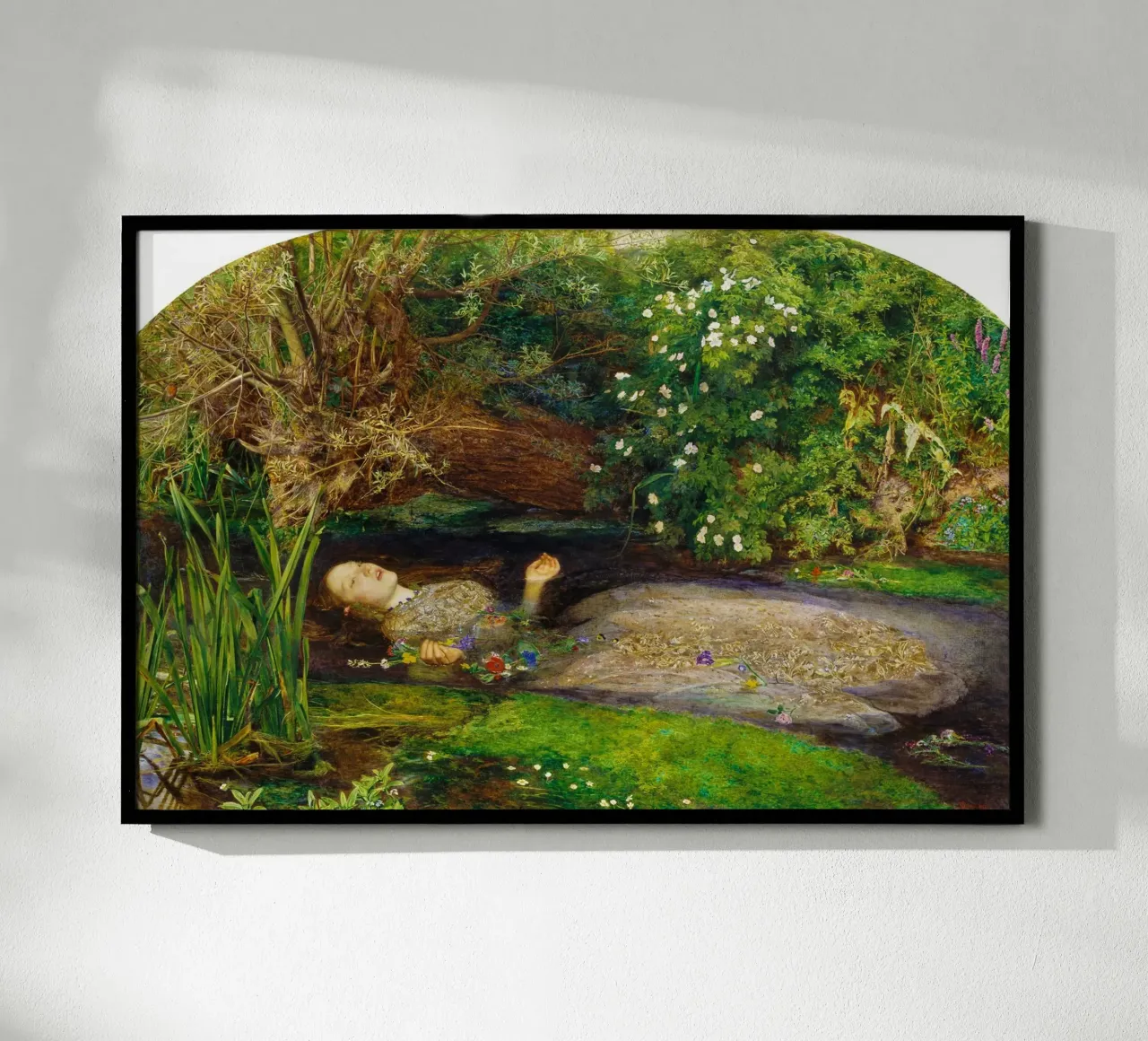 Ofelia (1851-1852) di John Everett Millais poster con telaio in plastica da Art History