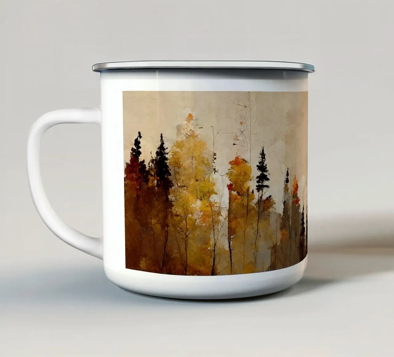 Autumn Forest taza de esmalte de treechild