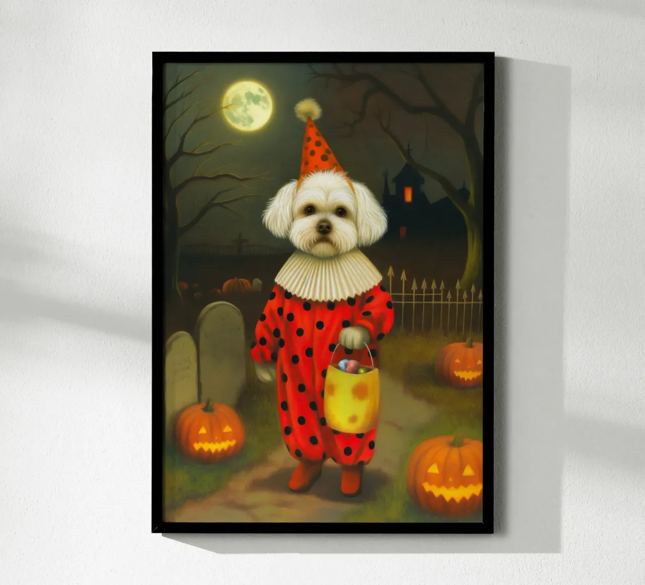Halloween Hund Clown Trick oder behandeln Poster von Fleur de Lys
