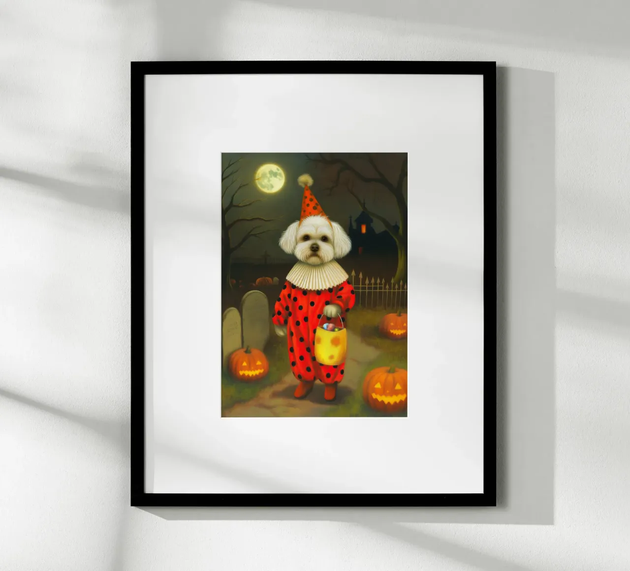 Halloween Hund Clown Trick oder behandeln Poster von Fleur de Lys