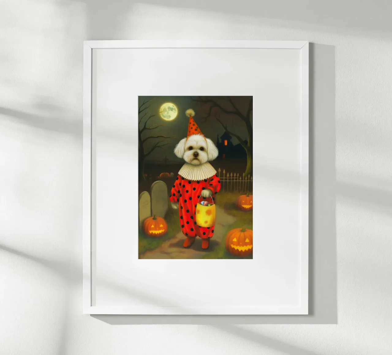 Halloween Hund Clown Trick oder behandeln Poster von Fleur de Lys