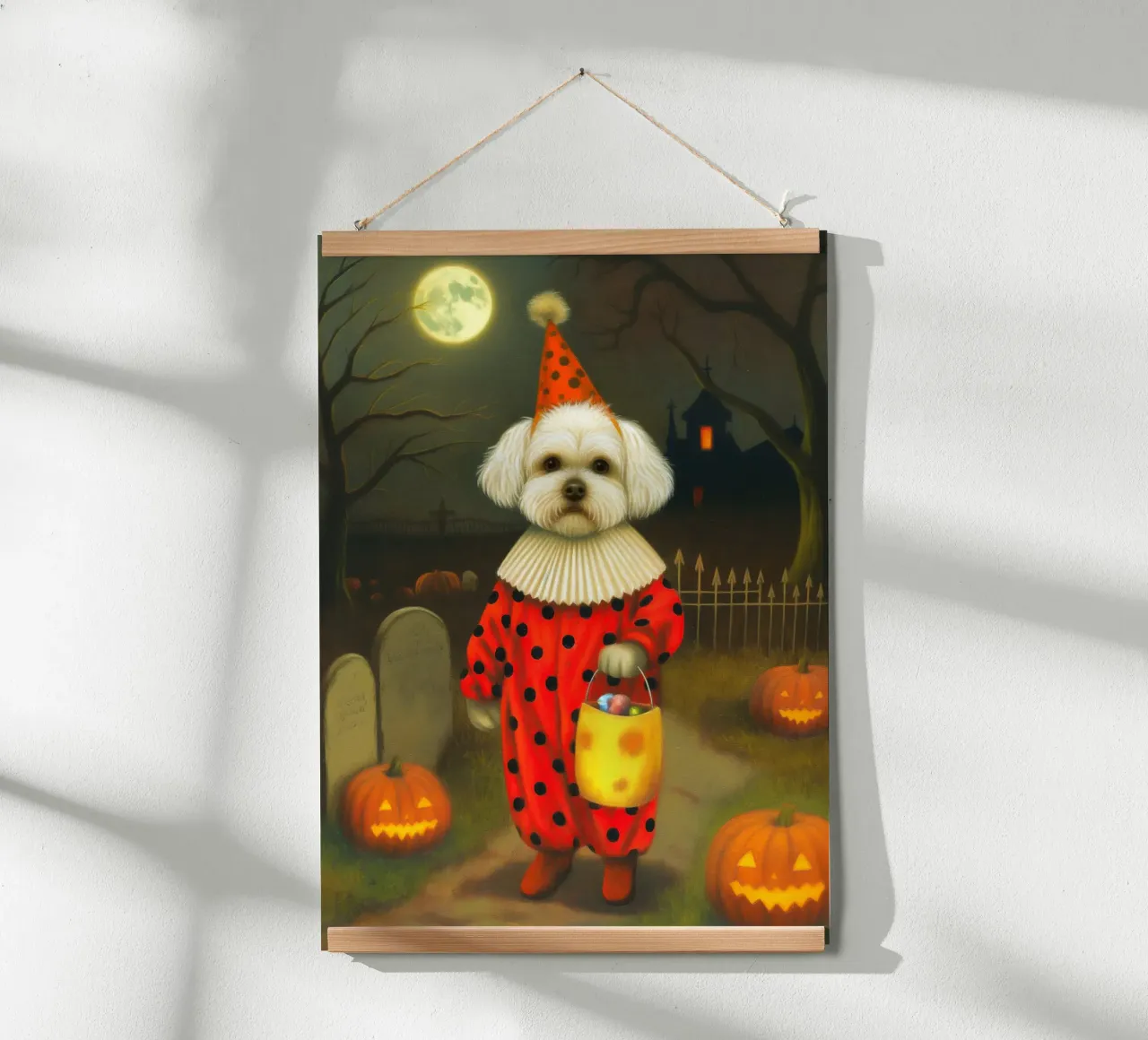 Halloween Hund Clown Trick oder behandeln Poster von Fleur de Lys