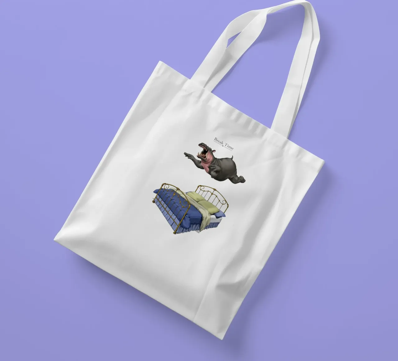 Break Time (Titled) borsa in juta da Rob Art | Illustration
