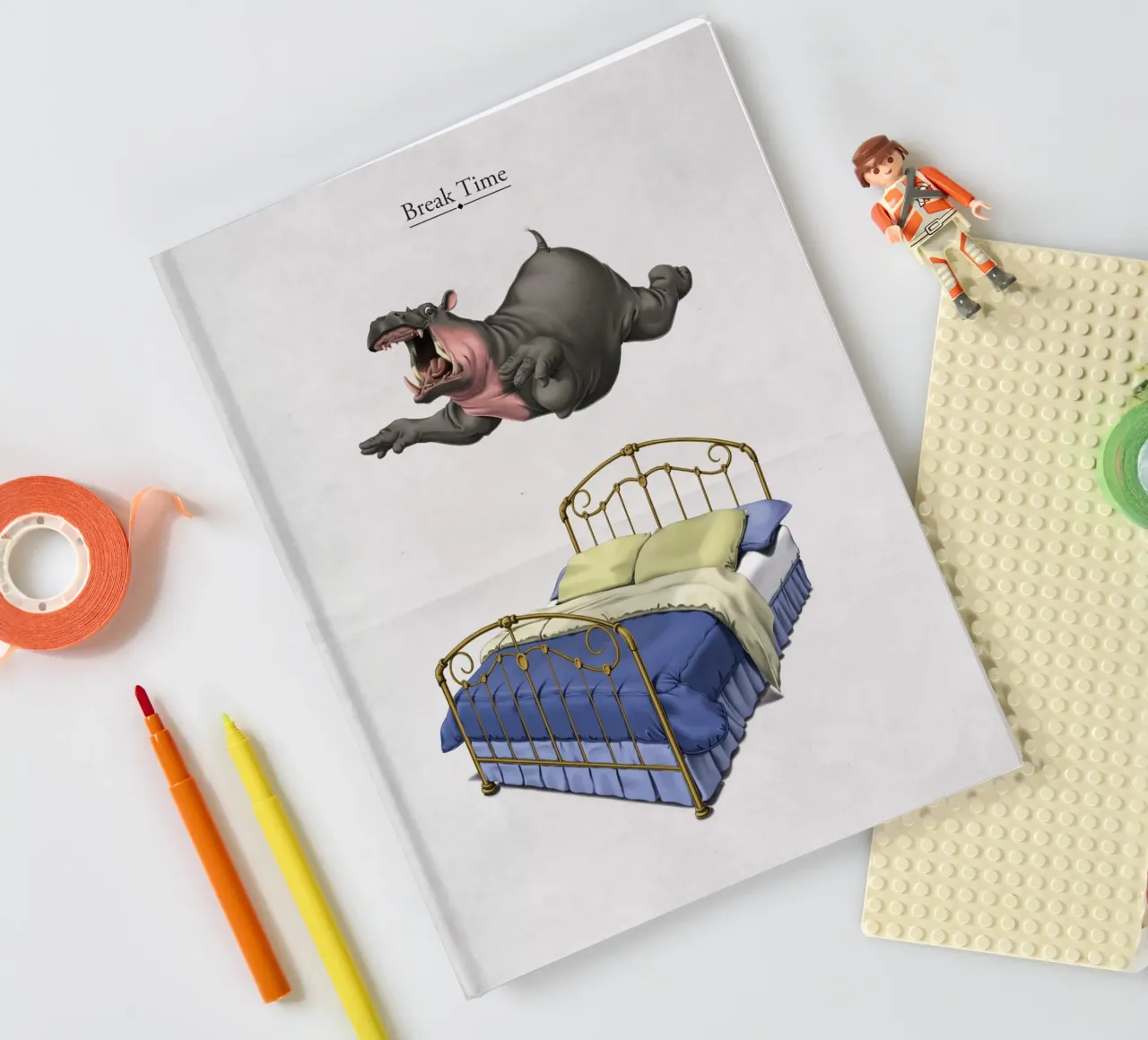 Break Time (Titled) notebook by Rob Art | Illustration