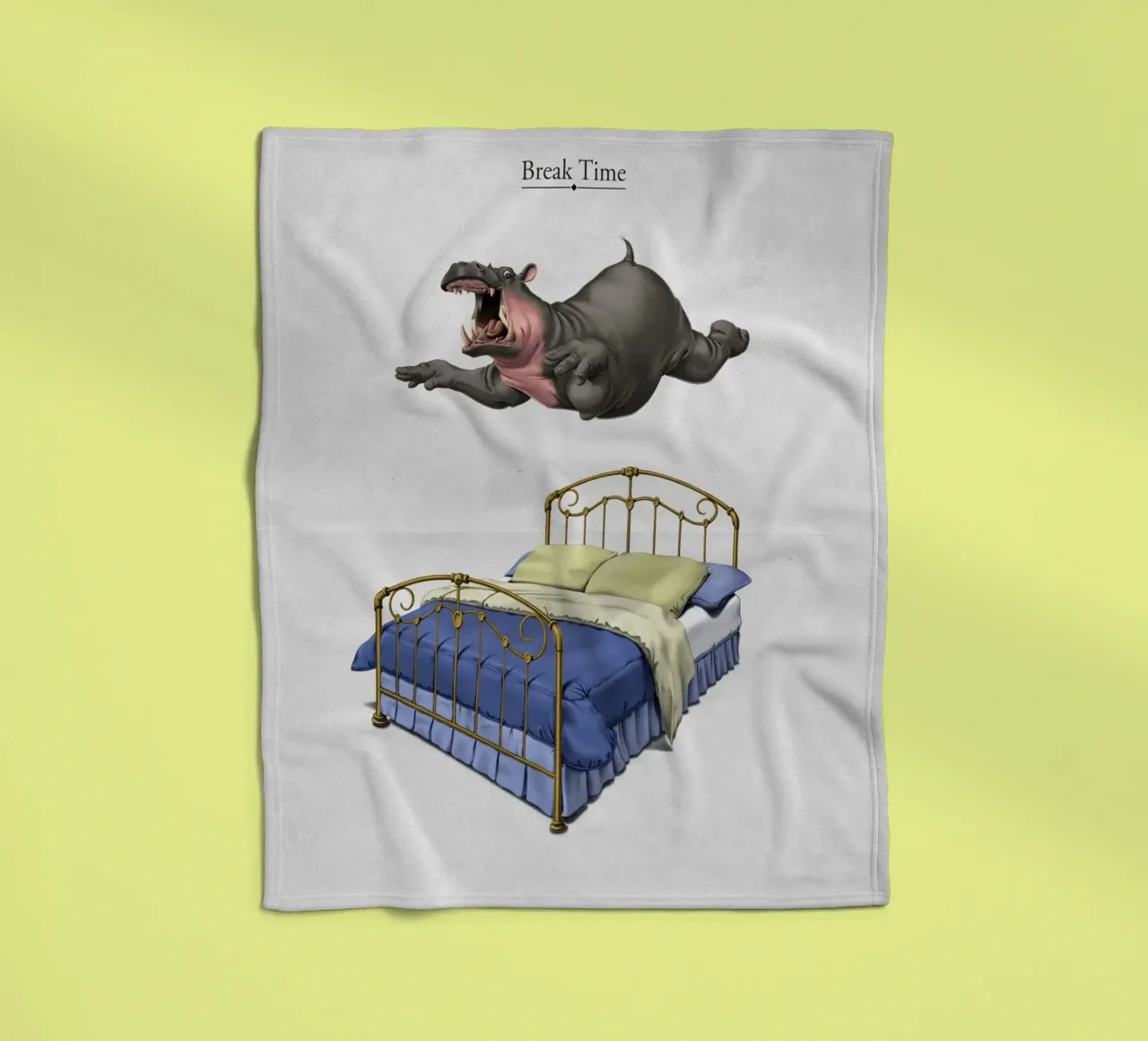 Break Time (Titled) coperta in pile da Rob Art | Illustration