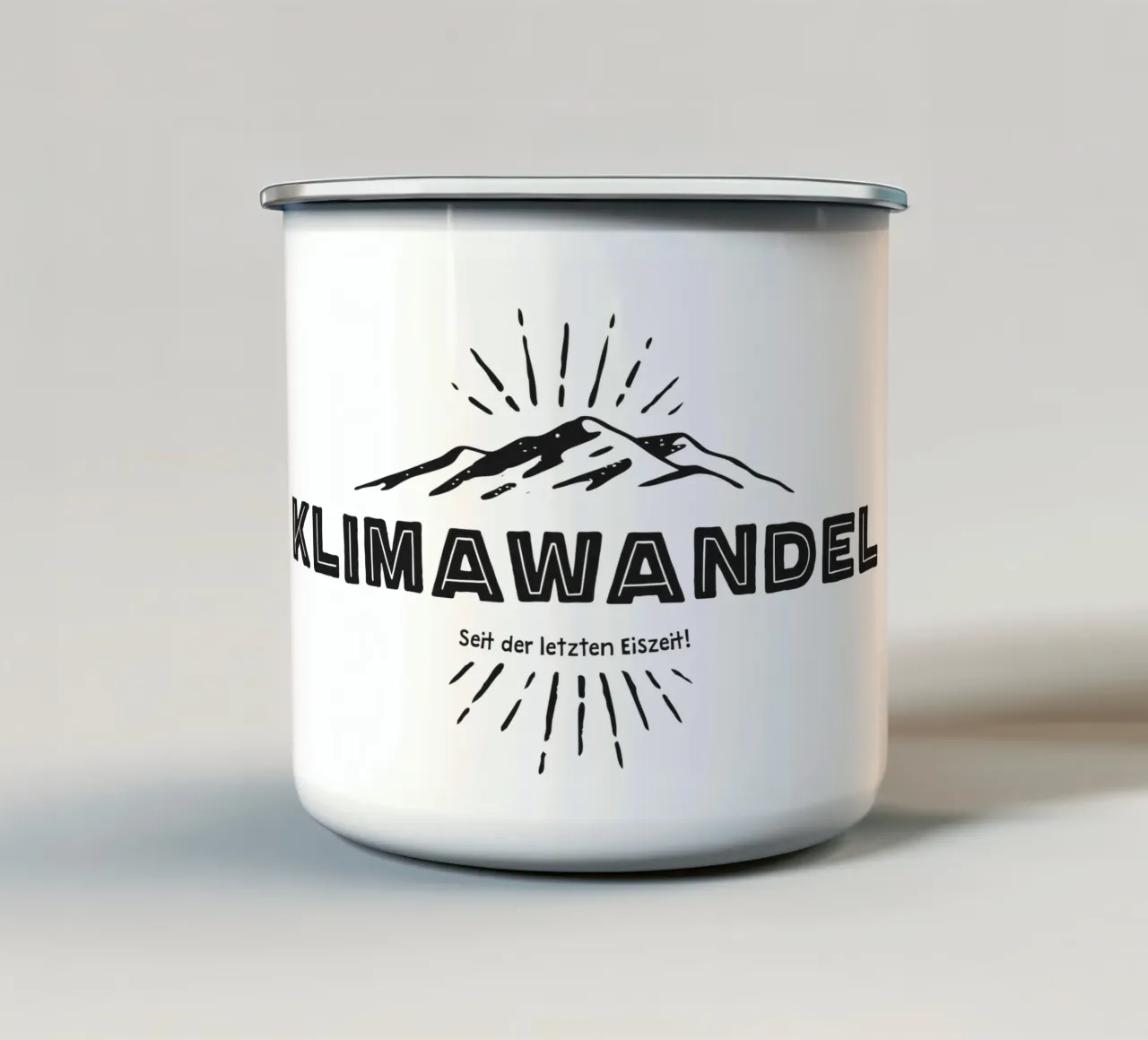 Cambiamenti climatici (edizione nera) tazza in smalto da Black Sign Artwork