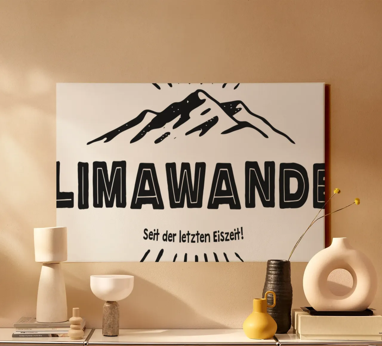 Climate change (Black Edition) canvas with Floater frame by Black Sign Artwork