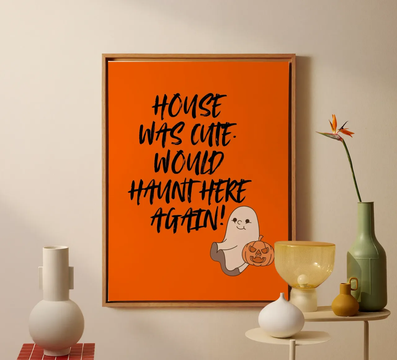 HUIS WAS LEUK ZOU HIER ZO WEER RONDSPOKEN! III canvas met Baklijst van ArtDesign by KBK