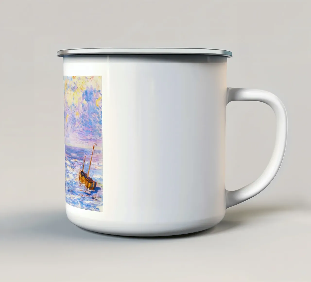 Pluie fine (1887) di Théo Van Rysselberghe tazza in smalto da Venus Art