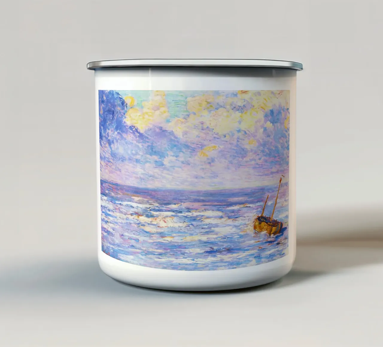 Pluie fine (1887) di Théo Van Rysselberghe tazza in smalto da Venus Art