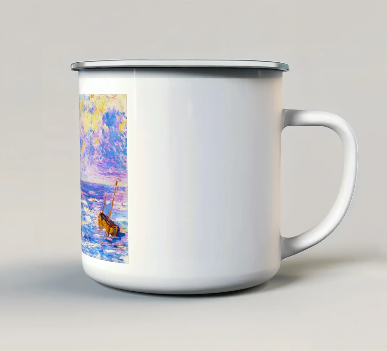 Pluie fine (1887) di Théo Van Rysselberghe tazza in smalto da Classic Art Prints