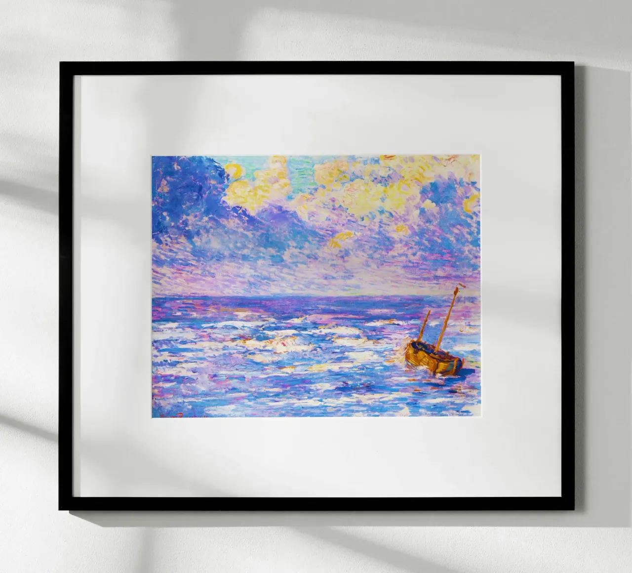 Pluie fine (1887) di Théo Van Rysselberghe poster con telaio in alluminio da Classic Art Prints