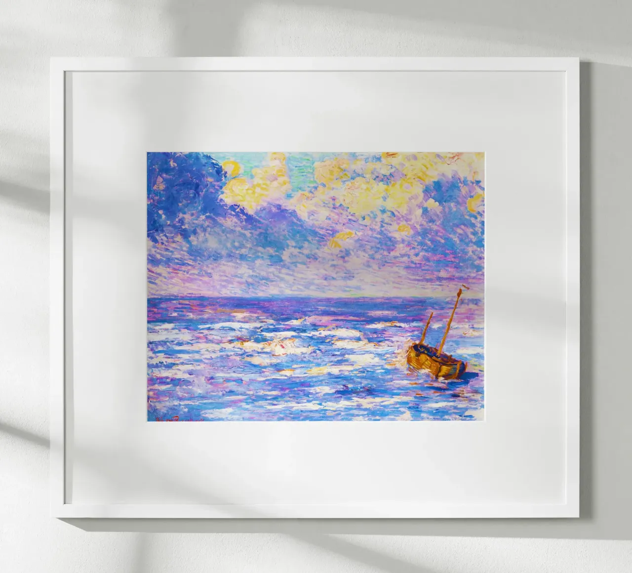 Pluie fine (1887) di Théo Van Rysselberghe poster con telaio in alluminio da Classic Art Prints
