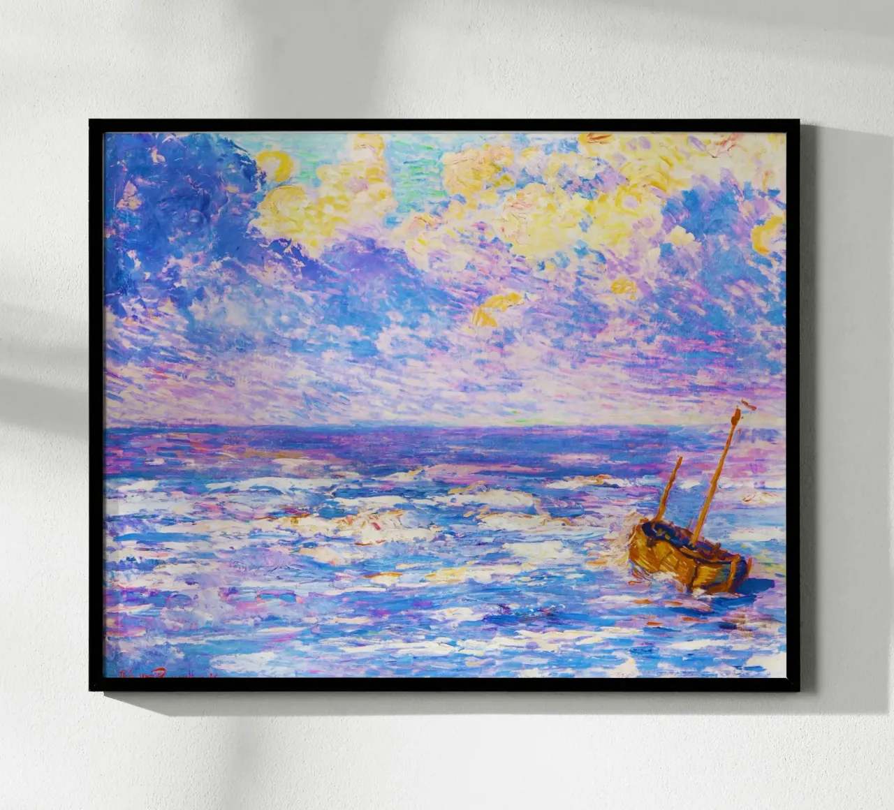 Pluie fine (1887) di Théo Van Rysselberghe poster con telaio in alluminio da Classic Art Prints