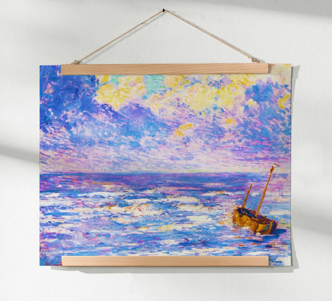 Pluie fine (1887) di Théo Van Rysselberghe poster con telaio in alluminio da Classic Art Prints