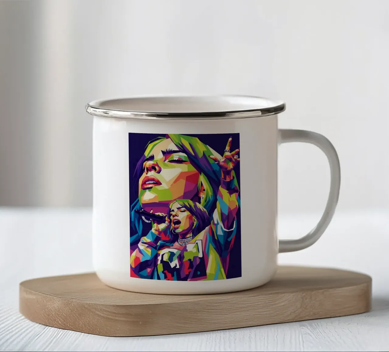 Esibizione di Billie Eilish tazza in smalto da Hantamrata