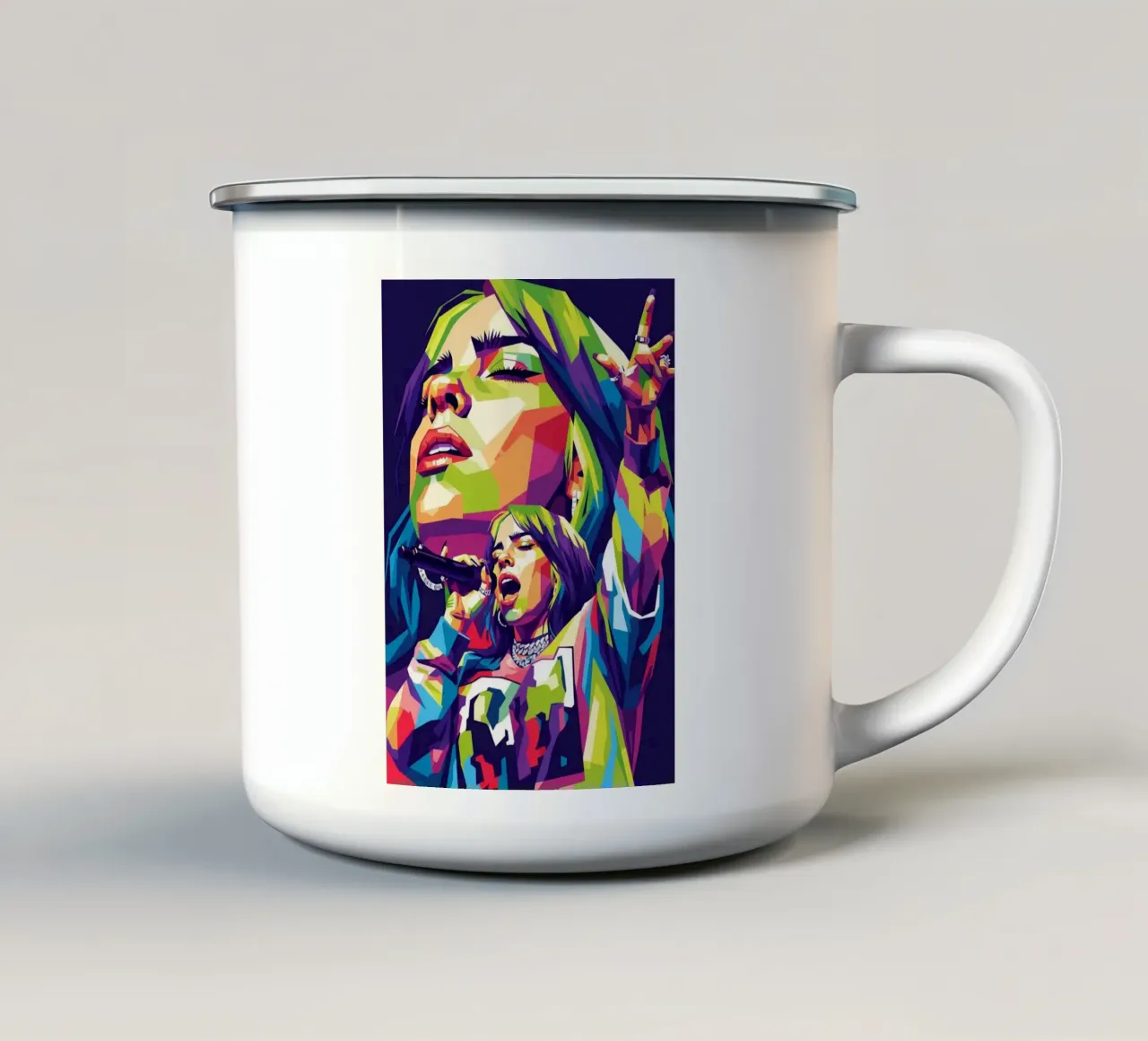 Esibizione di Billie Eilish tazza in smalto da Hantamrata
