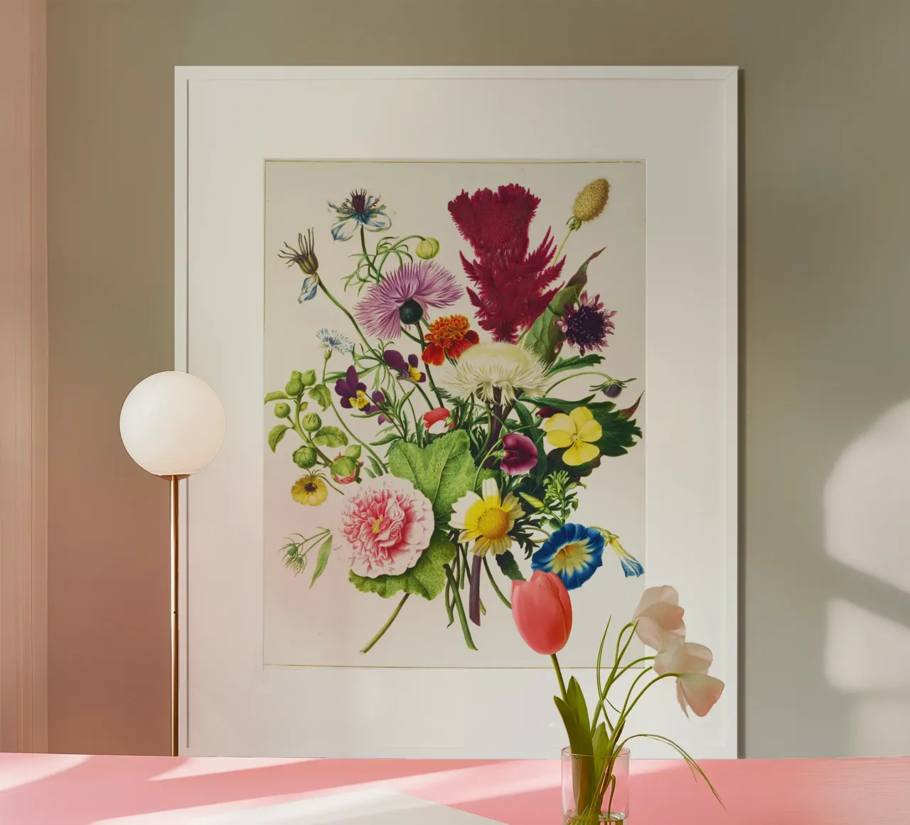 Bouquet di fiori poster con telaio in alluminio da Venus Art