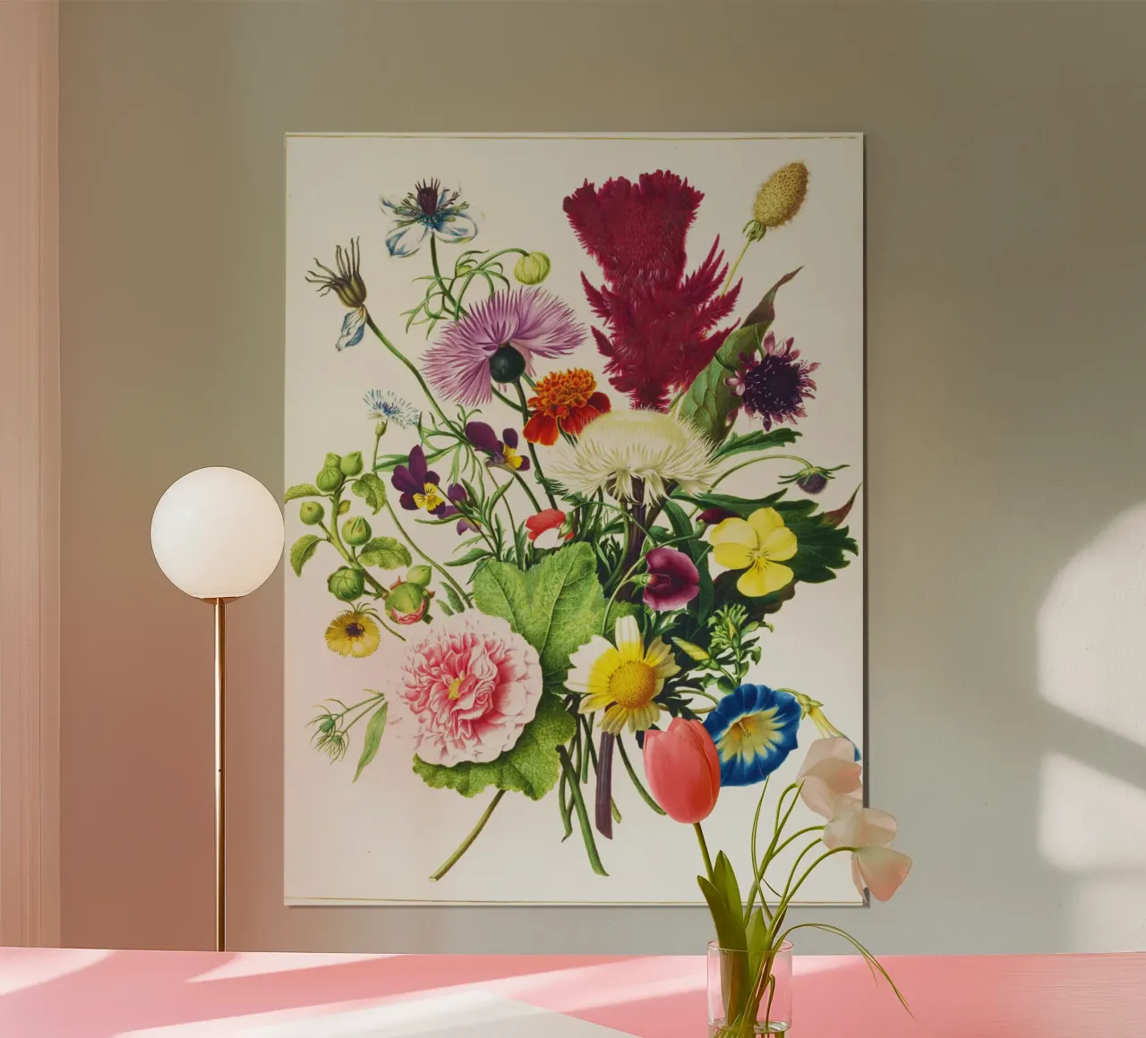 Bouquet di fiori poster con telaio in alluminio da Venus Art