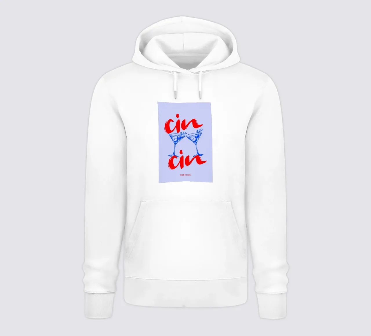 Cin Cin - Lass und anstoßen - italienischer Trinkspruch felpa con cappuccio da studio scusi