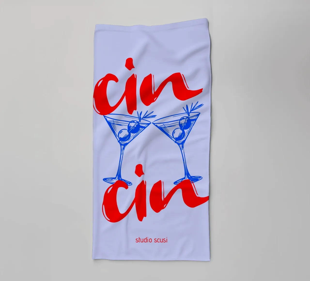 Cin Cin - Lass uns anstoßen - italienischer Trinkspruch Handtuch von studio scusi