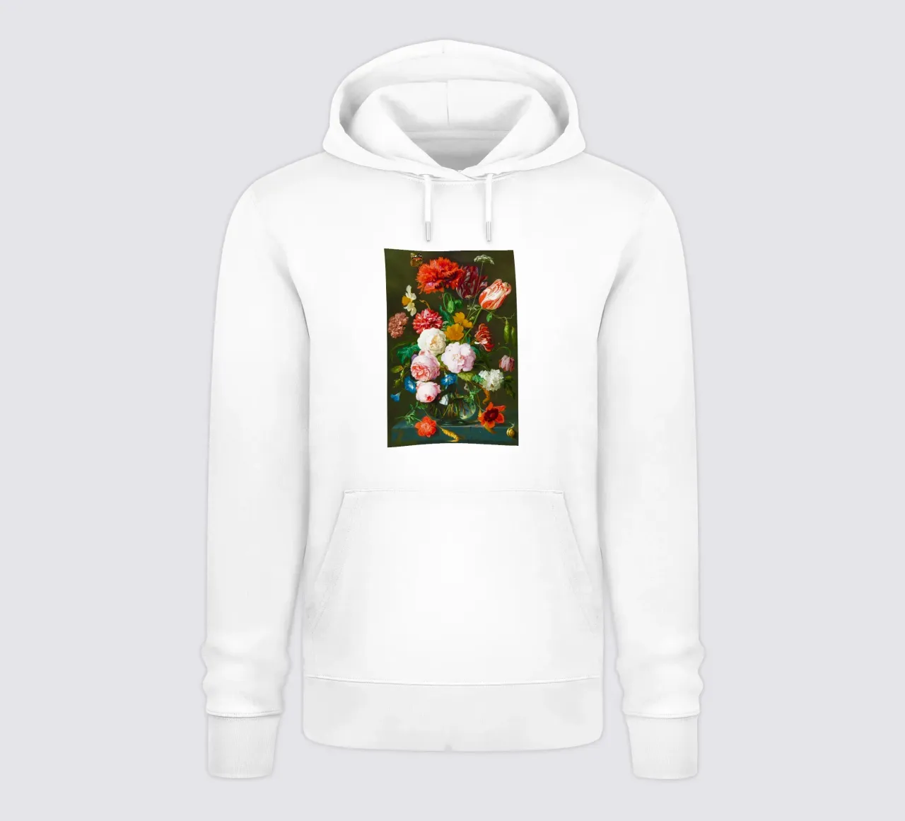 Natura morta con fiori in un vaso di vetro di Jan Davidsz. de H felpa con cappuccio da Venus Art
