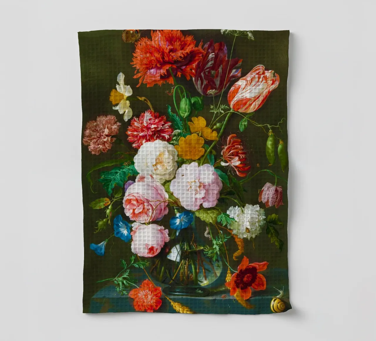 Nature morte avec fleurs dans un vase en verre par Jan Davidsz. de H torchon de Venus Art