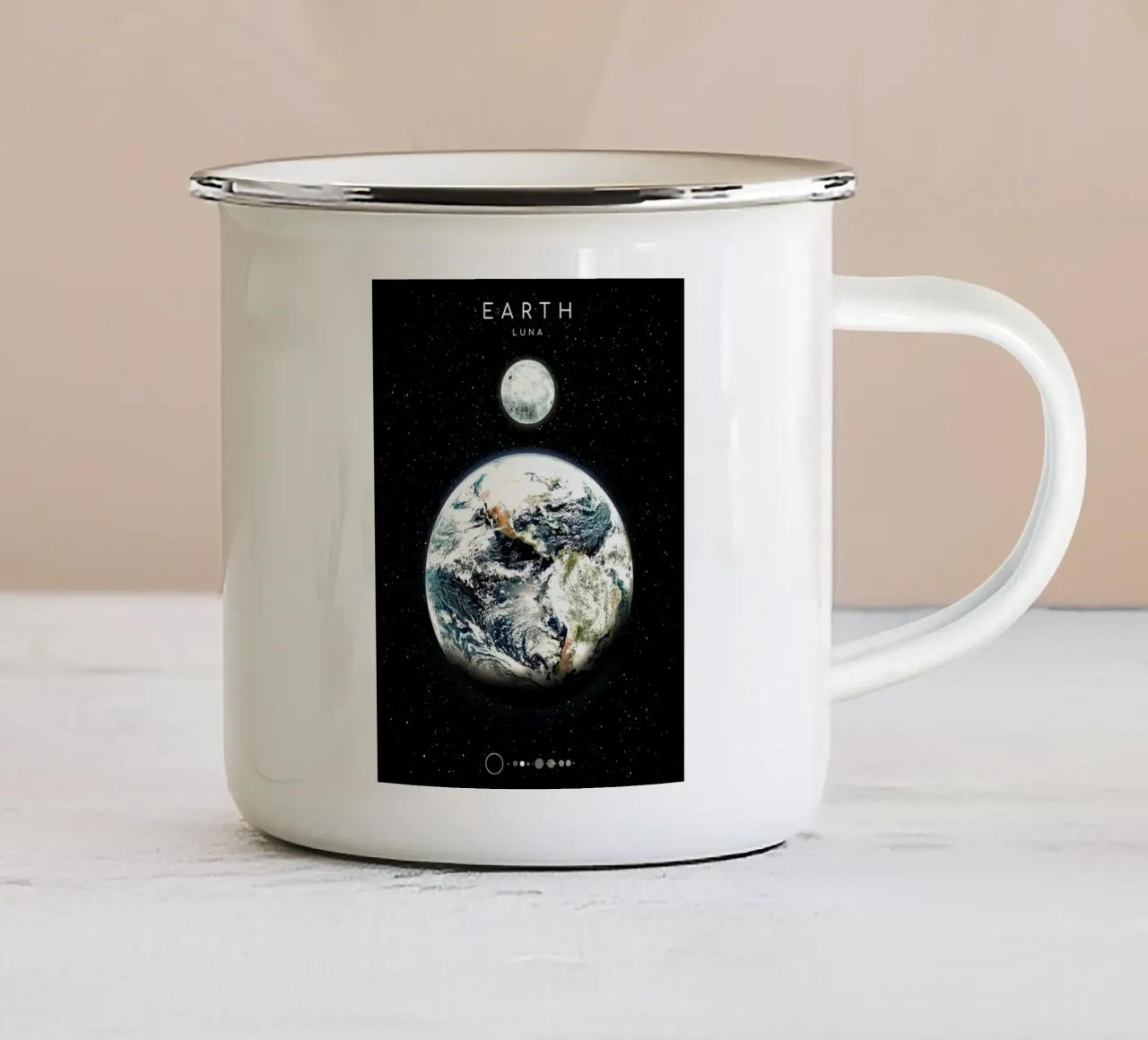 Planeet Aarde emaille mok van David Müller