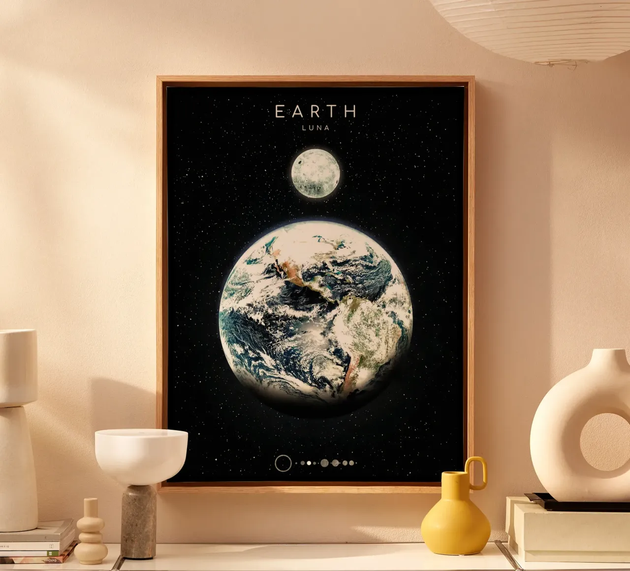 Planeet Aarde canvas met Baklijst van David Müller