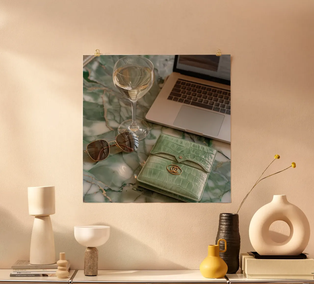 Marmo e menta poster con telaio in plastica da StillVibe Home