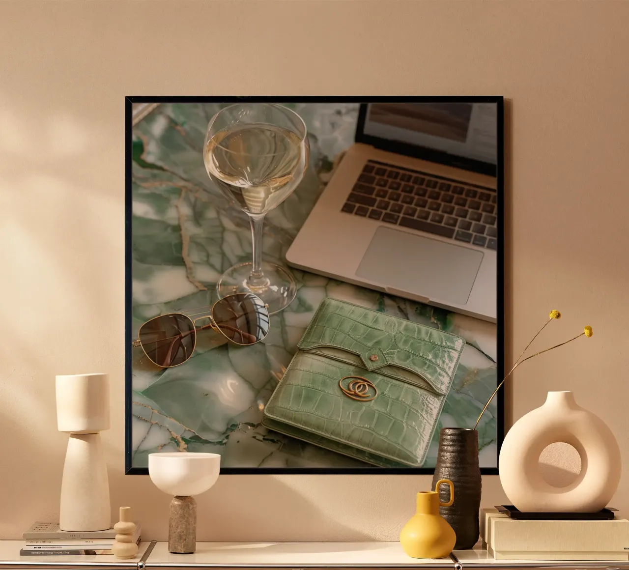 Marmo e menta poster con telaio in plastica da StillVibe Home