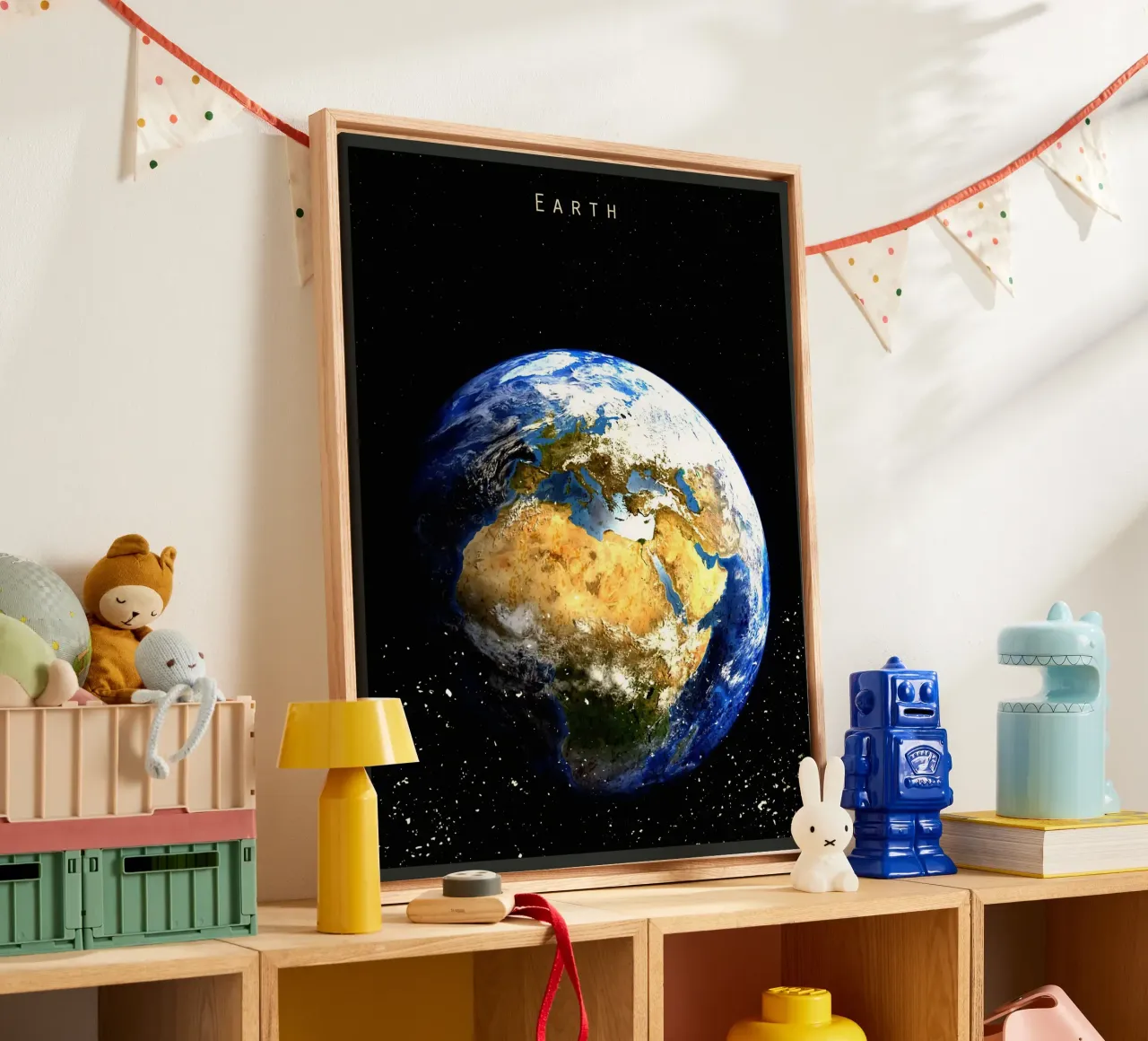 Aarde canvas met Baklijst van David Müller