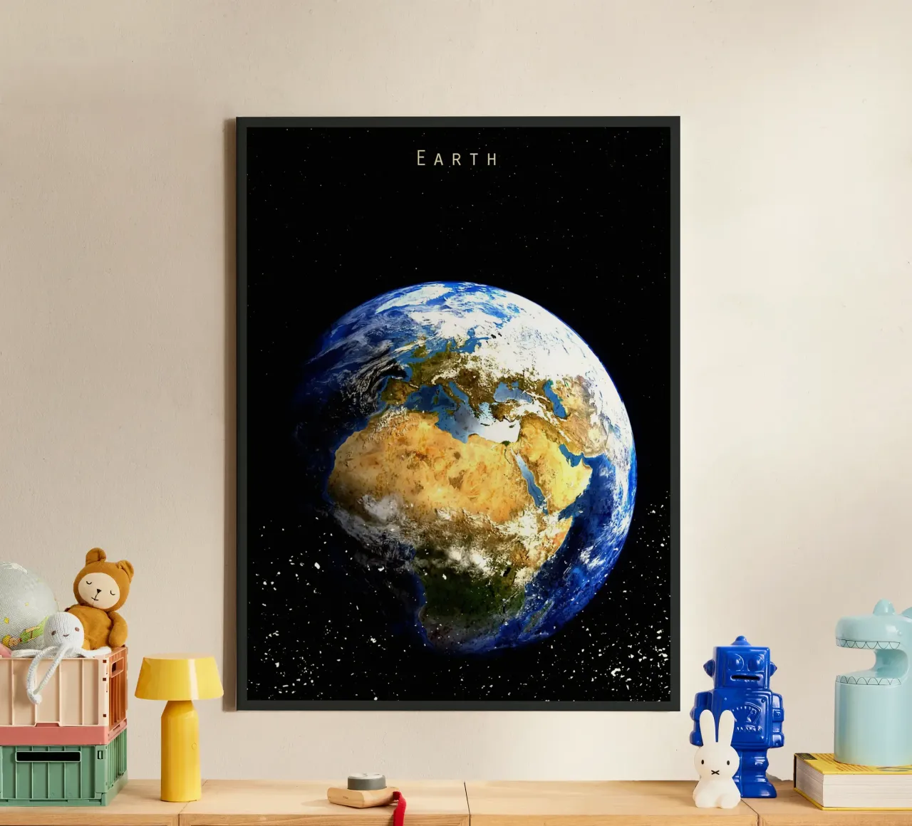 Aarde canvas met Baklijst van David Müller